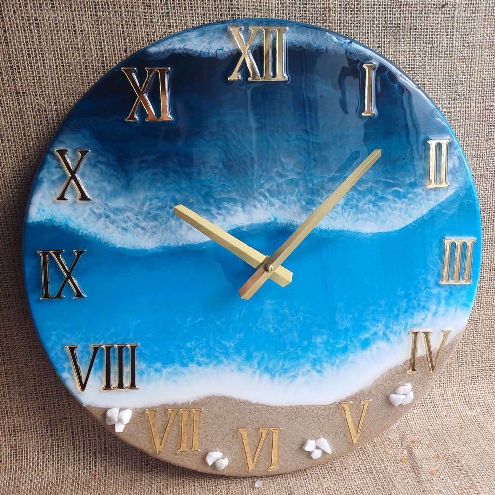 Часы настенные 40 см из эпоксидной смолы ручной работы Днепр - изображение 1