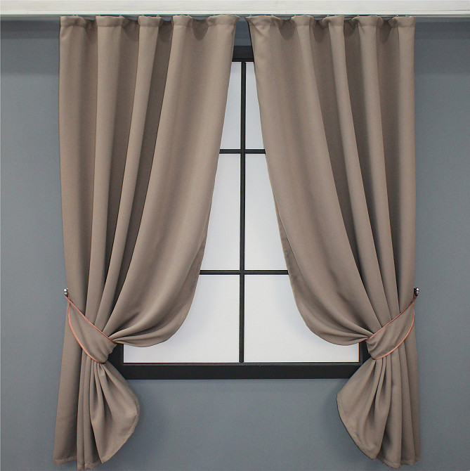 Комплект штор коротких VR-Textil Bagema Rvs № 1242ш 130х170 см 2 шт Какао (35-0043) Київ - фото 1