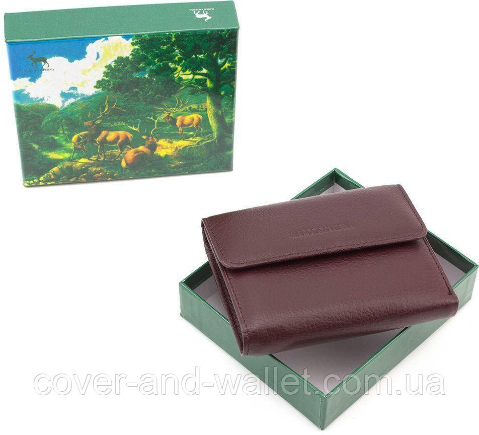 Компактный кожаный женский кошелек на магнитах коричневого цвета Marco Coverna MC-2047A Киев - изображение 6