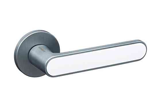 Ручки дверні Gavroche BARIUM  MSCB/White  італійський сатин з  білою вставкою Київ