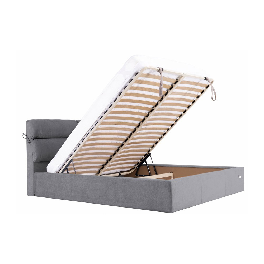 Кровать EdinburghDesign Rosto 93 Comfort с нишей для белья 160x200 серый Киев - изображение 6