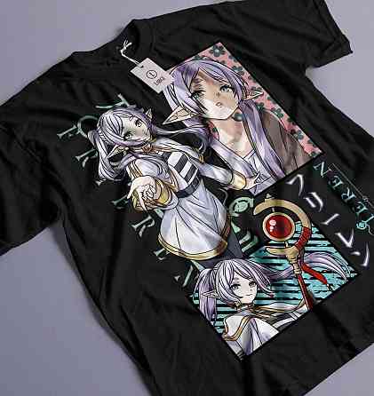 Футболка мужская аниме Фриерен Бейонд Джоурней С оверсайз (S/M/L) Черний AnimeJ0978 Днепр