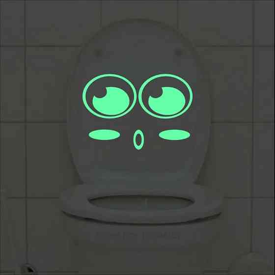 Фосфорна наклейка на унітаз обличчя 200 на 135 мм салатовий Київ