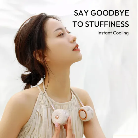 Вентилятор на шею Xiaomi Sothing Daisy Neck Hung Fan (DSHJ-S-2115) Бежевый Киев