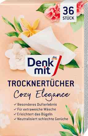 Салфетки для сушки белья Уютная элегантность Denkmit, 36 шт (Германия) Denkmit Trocknertücher Cosy Elegance, 3 Львов