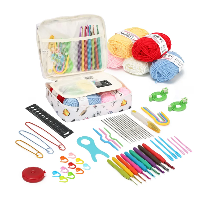 Набор для вязания крючком в косметичке, белого цвета Каменец-Подольский - изображение 1