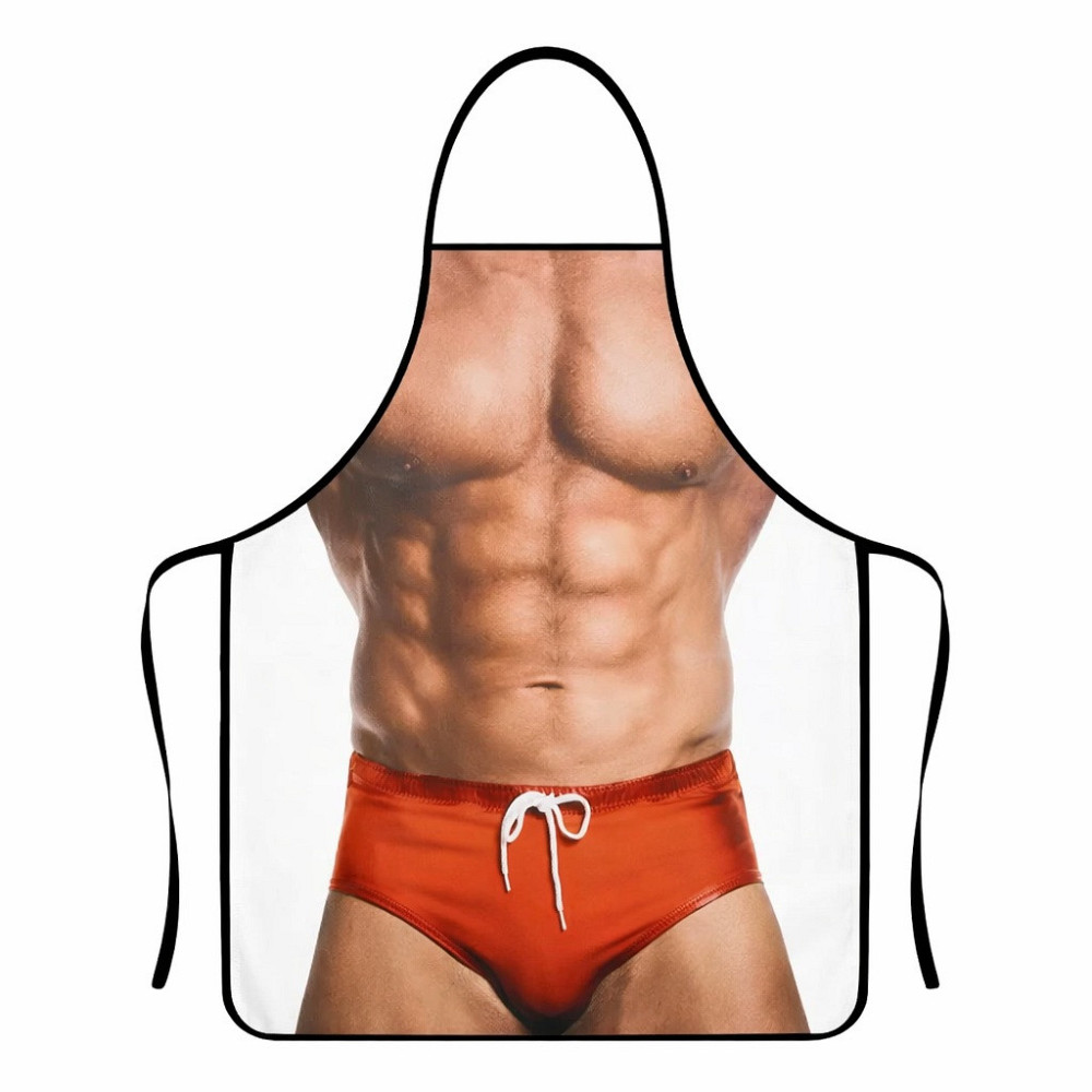 Фартух з приколом чоловічий з пресом кухонний для гриля та барбекю 73 на 57 см різнобарвний Київ - фото 2