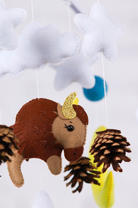 Дитячий музичний мобіль на ліжечко для немовлят WooolyWool «Бізон» з 35 мелодіями (М018) Київ - фото 4