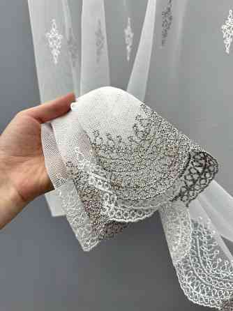 Тюль VR-Textil 1502т Грек-сітка з вишивкою Молочний з какао 300х250 см (40-174) Київ