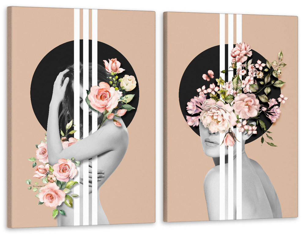 Модульная картина в гостиную / спальню   Дівчина в квітах  TLV-2_059 90x132 см Київ - фото 1