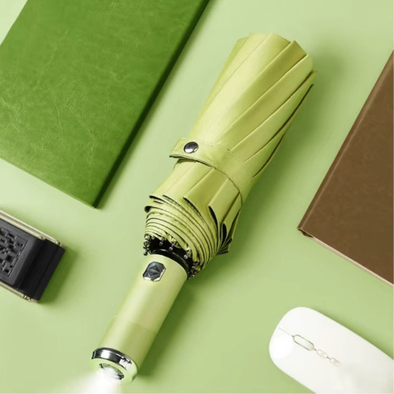 Зонт 98 см с Led-фонариком от дождя, солнца, диаметр, зонт автоматический,10 спиц, green Каменец-Подольский