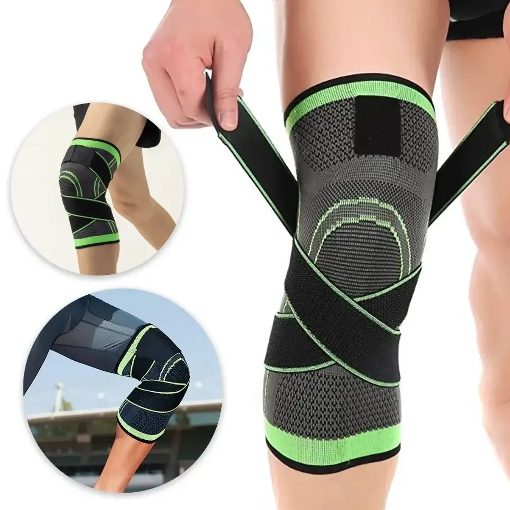 Бандаж еластичний колінного суглоба для спорту KNEE SUPPORT WN-26, Зелений L / Фіксатор колінного суглоба Київ - фото 1