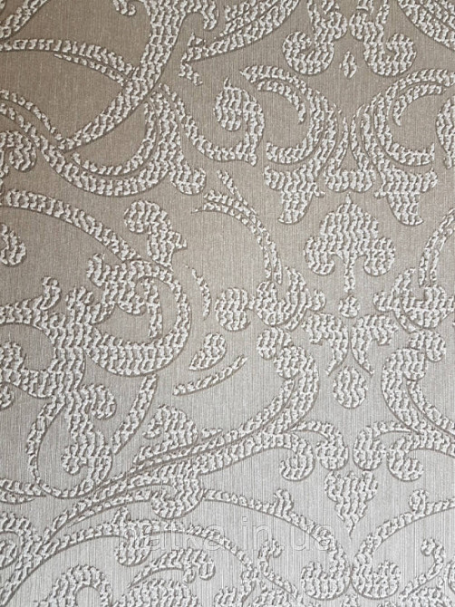 Текстильні шпалери на флізеліновій основі Da capo RaschTextil 085906 вензелі завитки великі сірі на Київ - фото 2