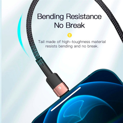 Дата кабель USB 2.0 AM to Lightning 2.0m 2.4A black Essager (EXCL-XCA01) Вінниця - фото 7