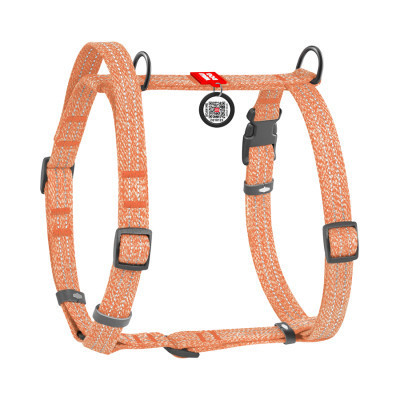 Шлея для собак WAUDOG Н-подібна Re-cotton з QR паспортом, світловідбивна S помаранчева (25914) Вінниця - фото 2
