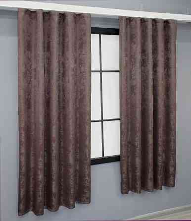 Комплект коротких штор VR-Textil Жаккард Sultan XO № 1681ш Бурый 130х170 см 2 шт (35-0304) Киев