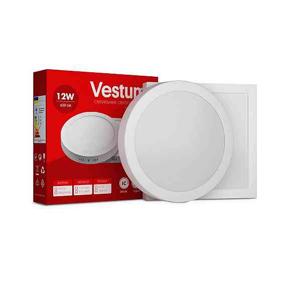 Квадратний світлодіодний накладний світильник Vestum12W 6000K 220V 1-VS-5406 Дніпро