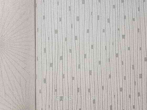 Обои виниловые на флизелине AS creation The Bos 0.53х10 полоски дождик серо серебристые на белом Киев