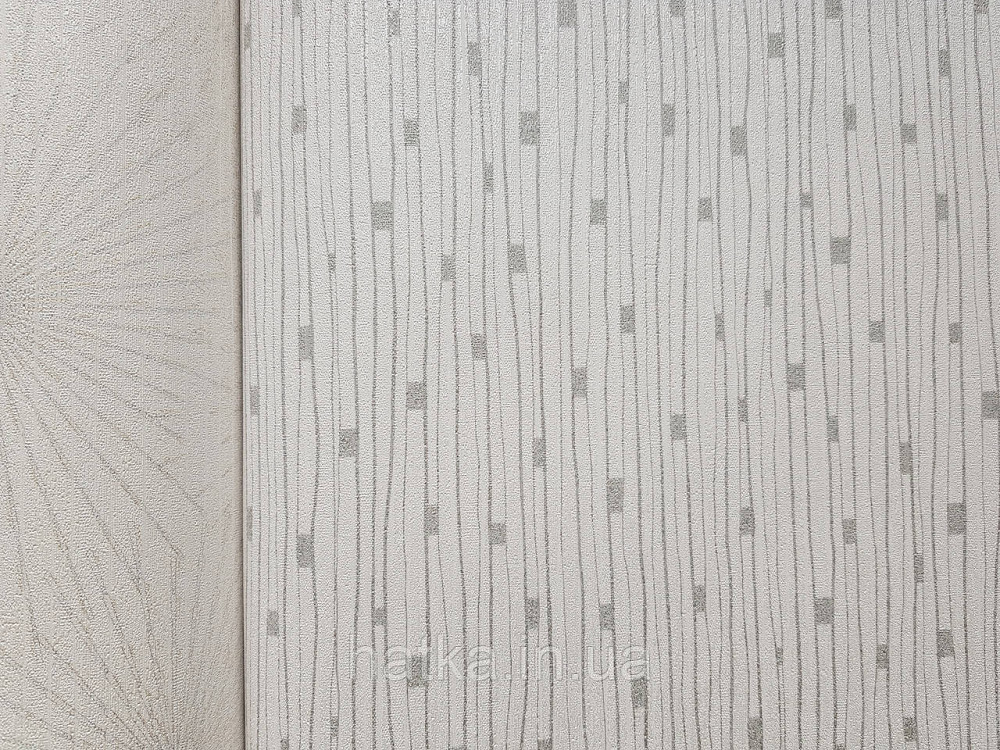 Шпалери вінілові на флізеліні AS creation The Bos 0.53х10 смужки дощик сіро сріблясті на білому Київ - фото 3