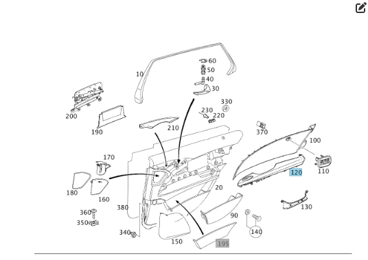 Mercedes-Benz  A2117300228 9E97 Внутрішня ручка - підлокітник чорний задніх правих дверей E-class W211 E-class S211 Одеса - фото 2