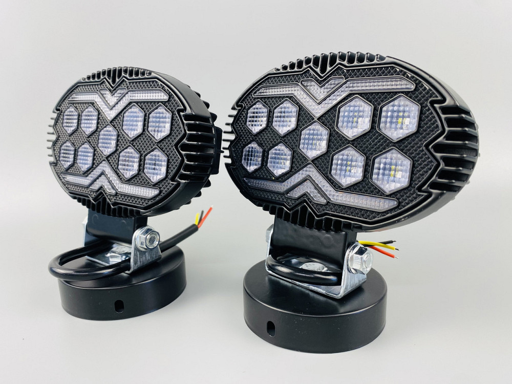 Фара LED кругла 15led chip 9-80V алюмінієвий корпус, кріплення, повітряний клапан Мукачево - фото 1