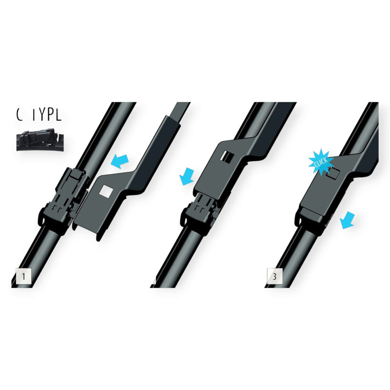 Щітки oximo безкаркасні модельні (к-т 2шт) c-type 600 + 450 мм двірника Мукачево - фото 3