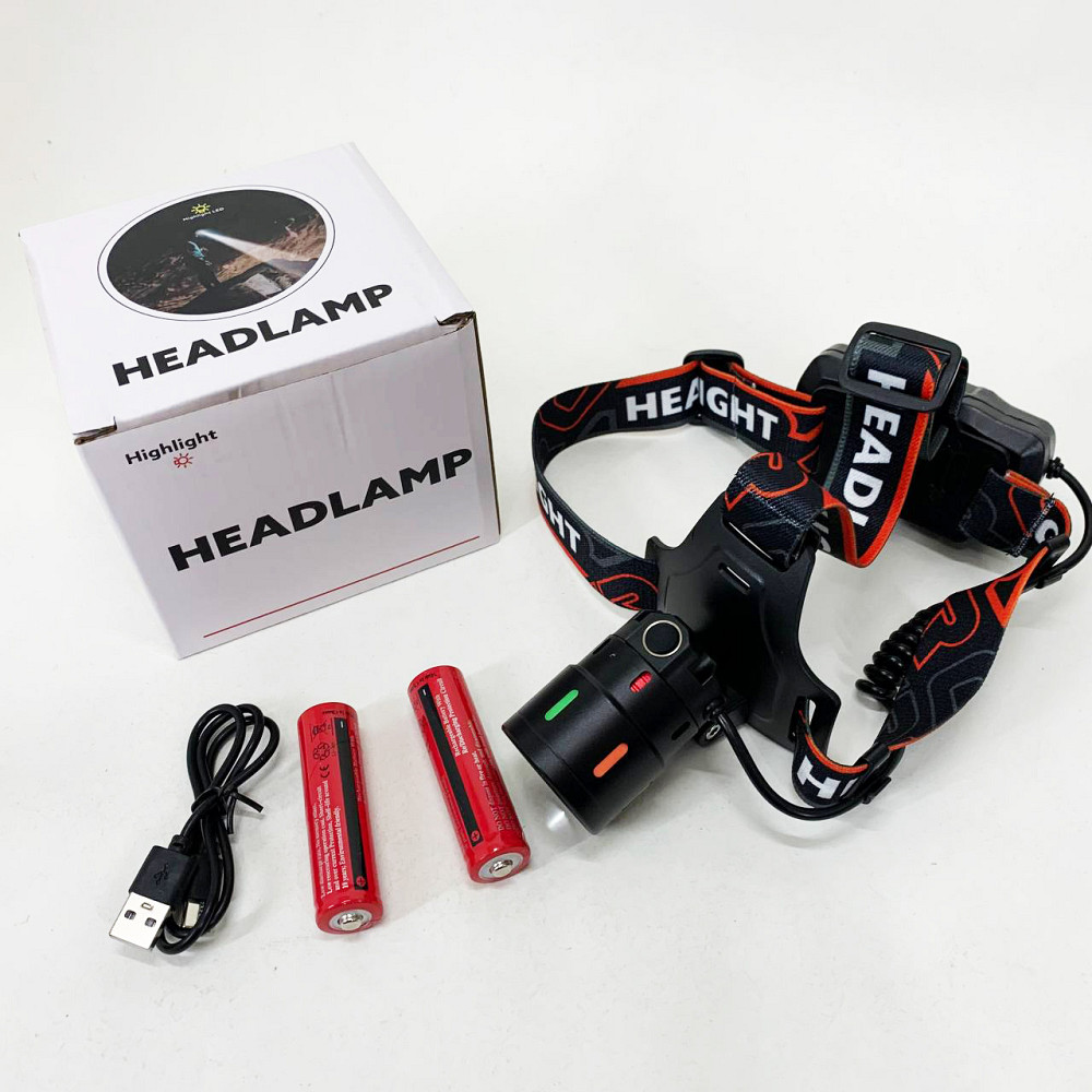 Тактичний налобний ліхтар на акумуляторі, Потужний налобний ліхтар для риболовлі прожектор HF-80 Львів - фото 5