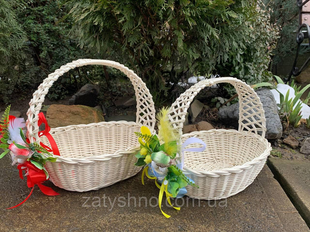 Плетений кошик з декором, білий Київ - фото 1