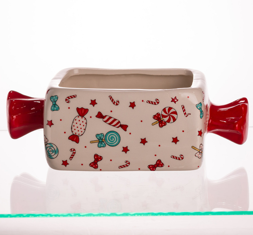 Новогодняя фарфоровая конфетница 24 см Киев - изображение 1