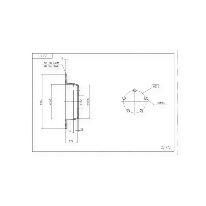 Диск Jeep Grand Cherokee, Cherokee (1984-) задний (d305x10mm) тормозной Мукачево - изображение 1