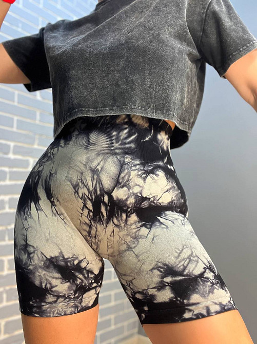 Шорти жіночі A-N 813 короткі шорти велосипедки варені мармурові пуш-ап сірі, сірий, S Київ - фото 2