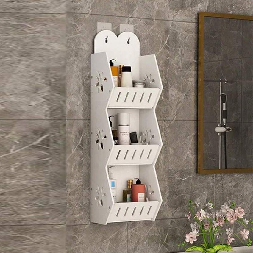 Полиця для ванної з трьома рівнями, органайзер для шампунів і косметики, 45×12×10 см Кам'янець-Подільський - фото 1