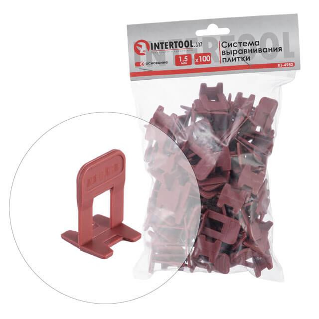 Система вирівнювання плитки, основа, 1,5 мм, 100 шт. INTERTOOL KT-4952 Киев - изображение 1