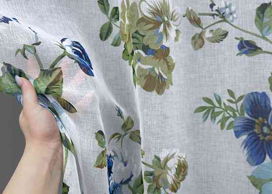 Тюль батист с цветочным принтом, коллекция 