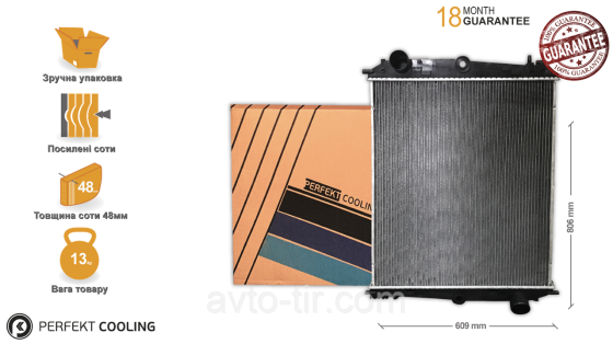 Радиатор без рамы DAF CF65 / CF75 / CF85 / F65 / F75 1241580 1281400 1628515 1628615 1628619 Луцк