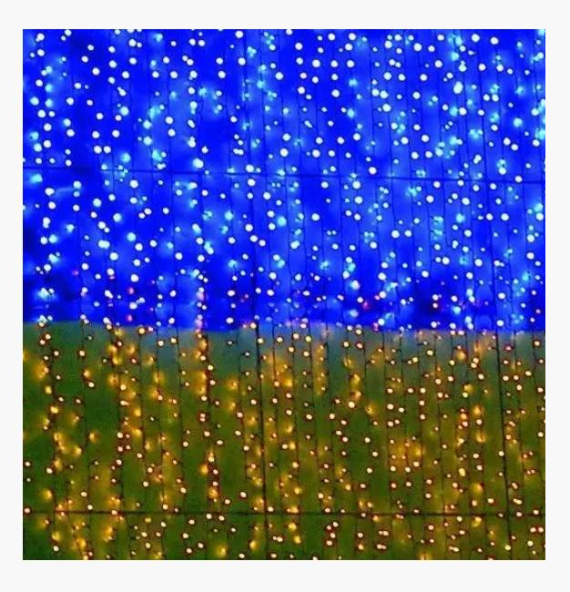 Гирлянда штора SFK-09 флаг Украины 3х3 метра с пультом USB Киев - изображение 5