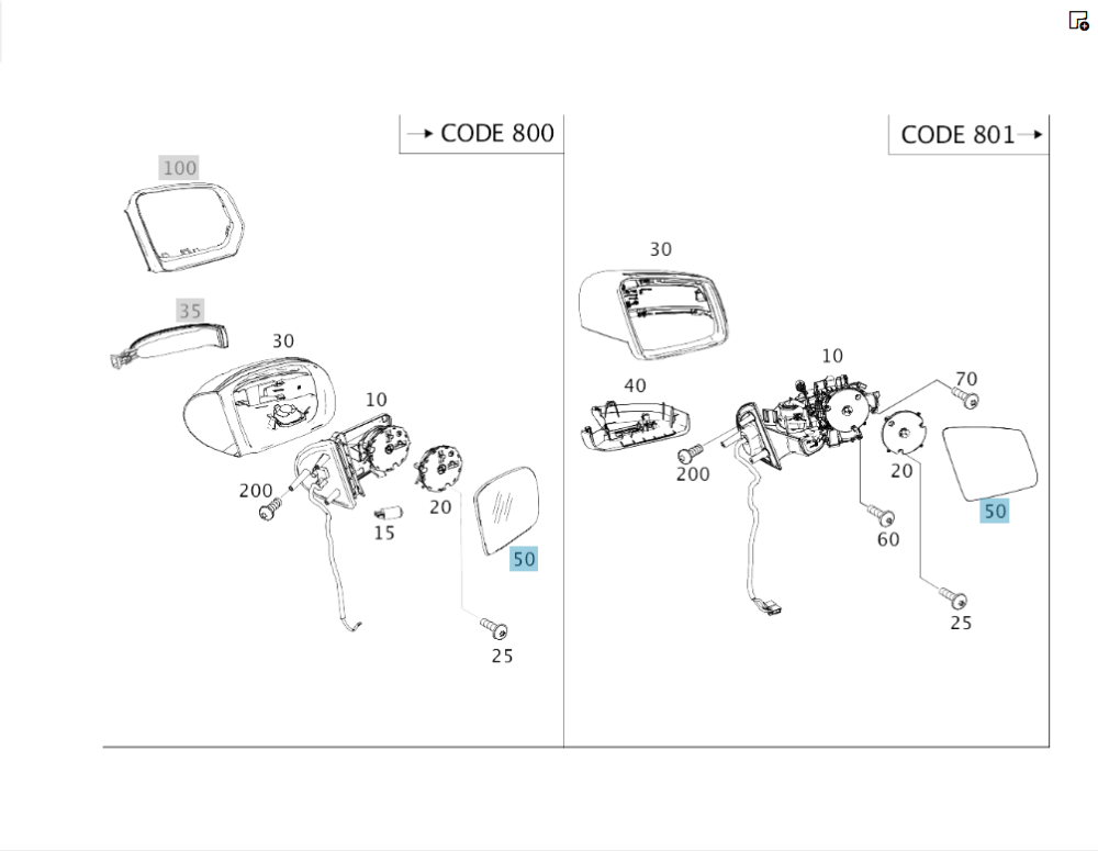 Mercedes-Benz  A1668101419 Дзеркальний елемент правого бічного дзеркала ML W164 G-class W463 ML/GLE W166 GLE Coupe C292 GL X164 GL/GLS X166 R-class lo Одеса - фото 2