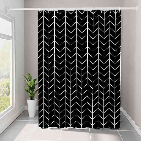 Шторка для ванной комнаты Bathlux 180 x 180 см с водоотталкивающим покрытием, Черная Каменец-Подольский