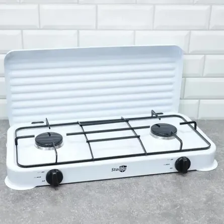 Настільна газова плита Starlux SGS-6002 на 2 конфорки, дюралюмінієві пальники, 2,5 кВт, компактна та зручна Одеса
