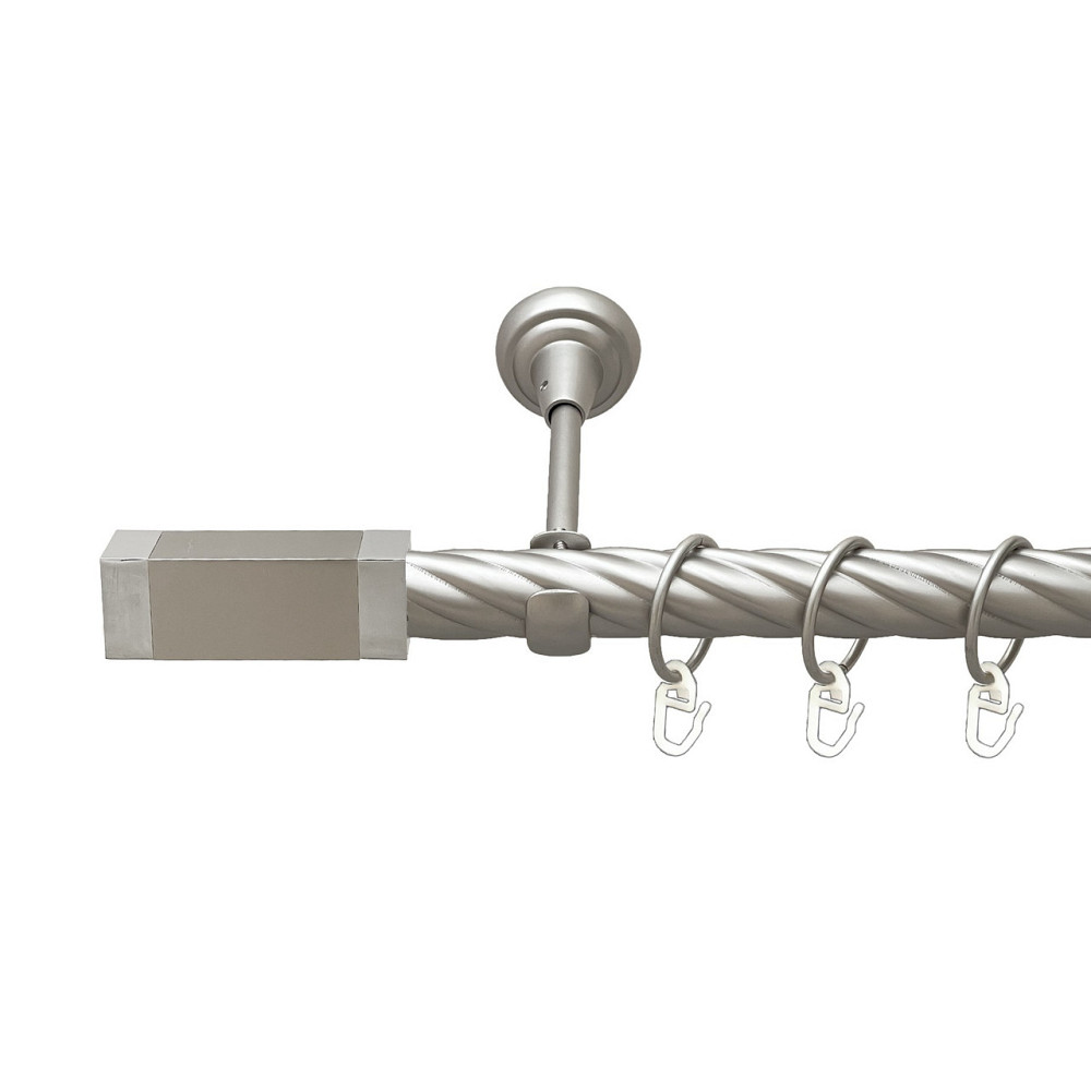 Карниз Orvit Квадро металевий однорядний відкритий скручена труба кільце металеве Сатин 25 мм 160 см (00-00023428) Львів - фото 1