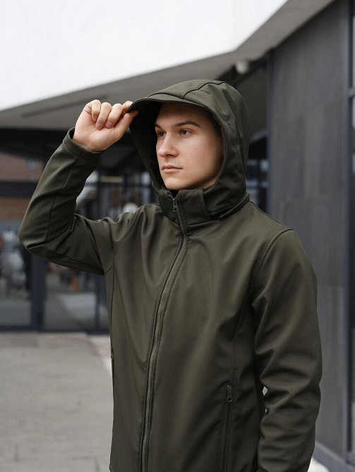 Мужская куртка хаки демисезонная с капюшоном Pobedov Shadow V2 Киев - изображение 2