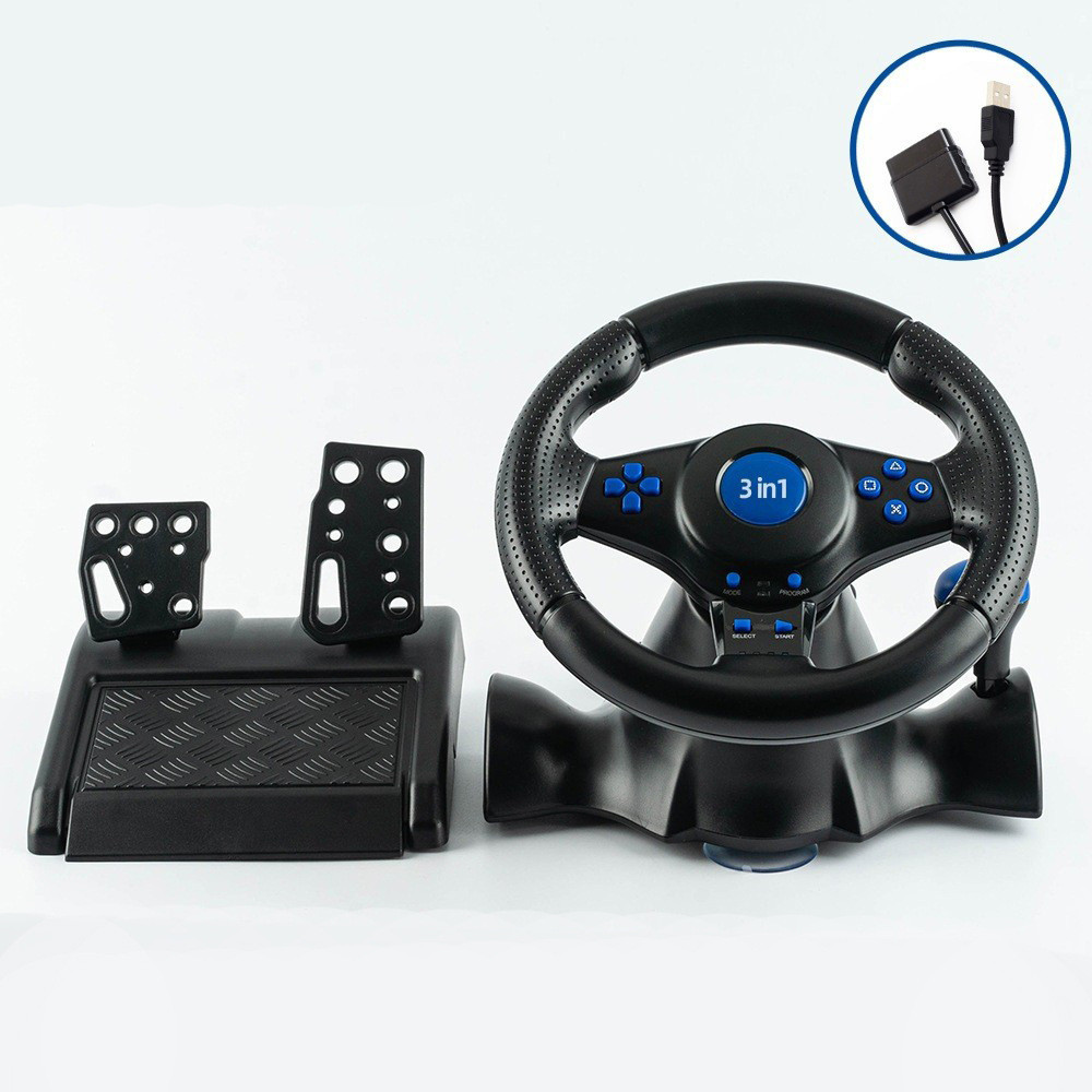 Кермо ігрове з педалями та коробкою передач USB (PC, PS2, PS3) Одеса - фото 4