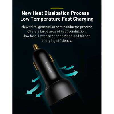 Зарядний пристрій Baseus Superme Digital Display PPS Dual Quick Charger Car Charger black (TZCCZX-01) Вінниця - фото 6
