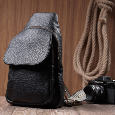 Сумка Vintage Из крупнозернистой экокожи Черная (22763) Винница - изображение 5