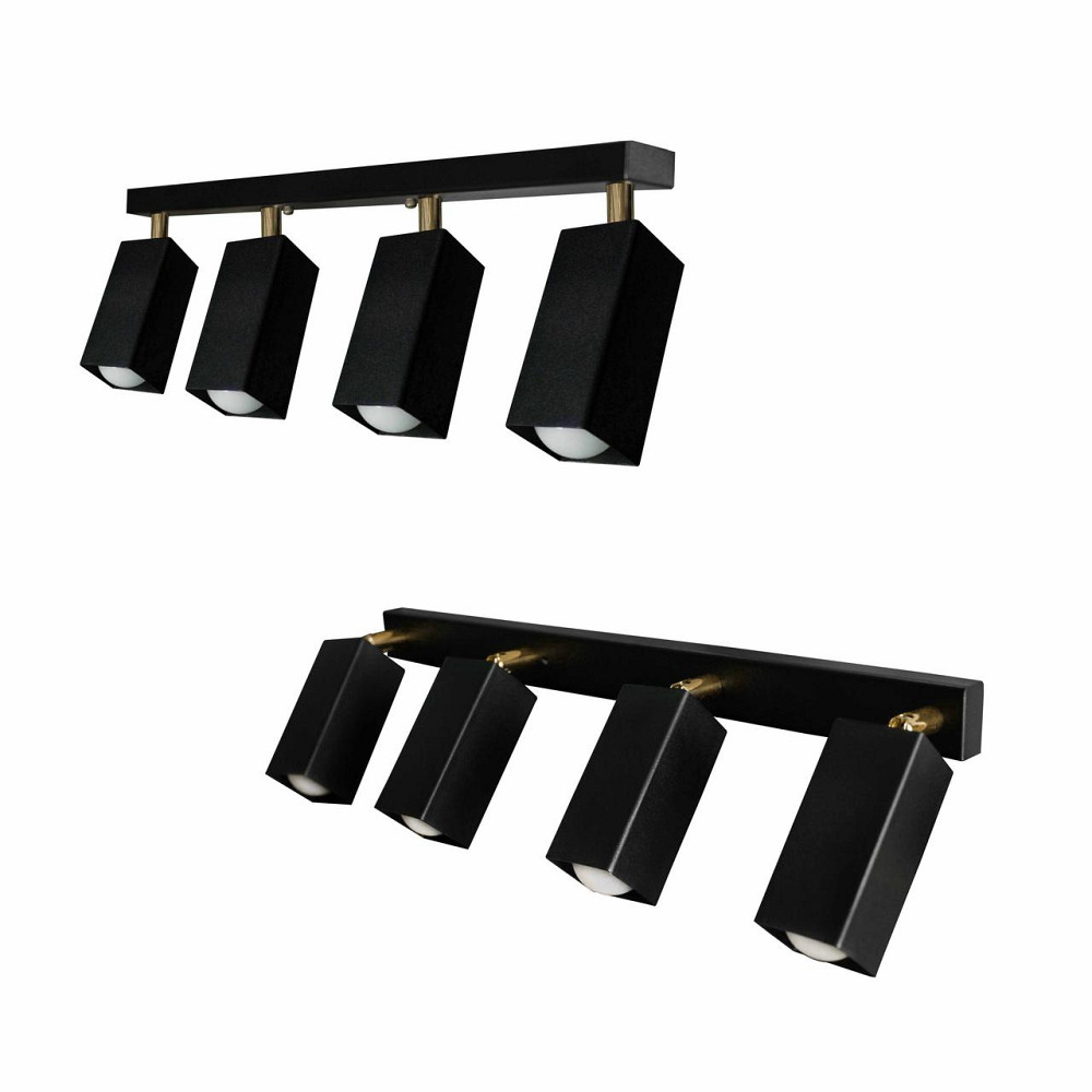 Потолочный поворотный светильник накладной 4 плафона Е27 черный Crocus SQ 1105-4 Киев - изображение 1