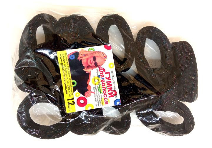 Резинки для волос черные 12 шт Киев - изображение 1