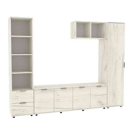 Стенка в гостиную Ketrin-2, Дуб Крафт Білий, 2440х425х1880 Львов