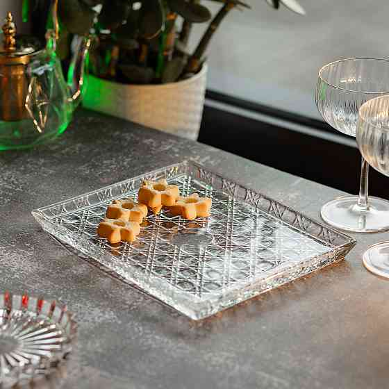 Скляне блюдо для закусок Lirmartur 24,5x20,5 см Київ