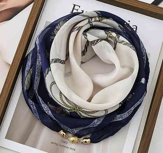 Шарф жіночий з магнітною застібкою Синій Сміла