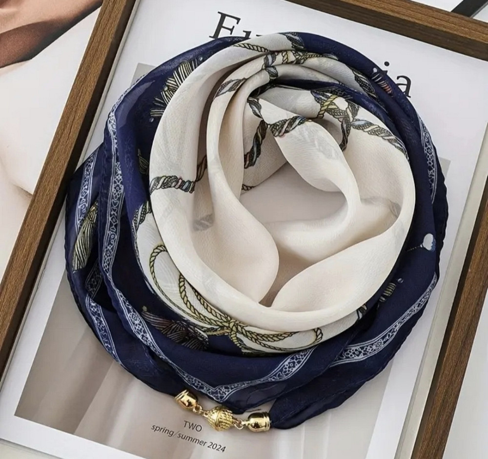 Шарф жіночий з магнітною застібкою Синій Сміла - фото 1